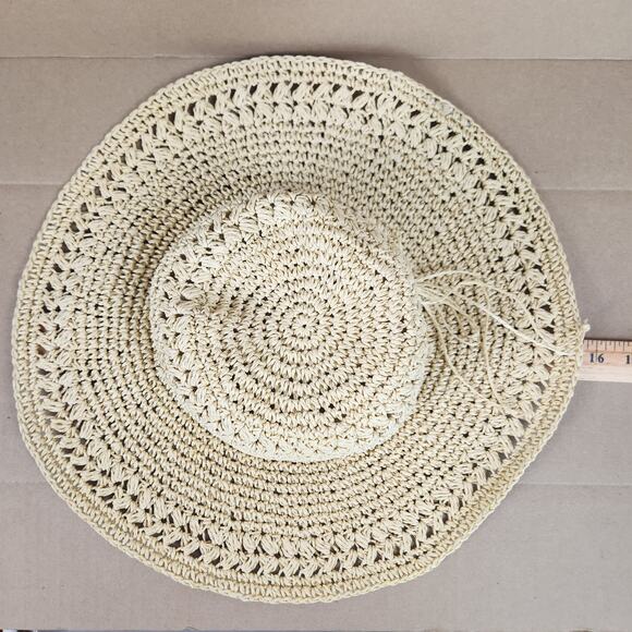 The Scala Collection Beach Bucket Hat Tan 100% Paper Coastal Grandma SZ SM - Picture 7 of 12